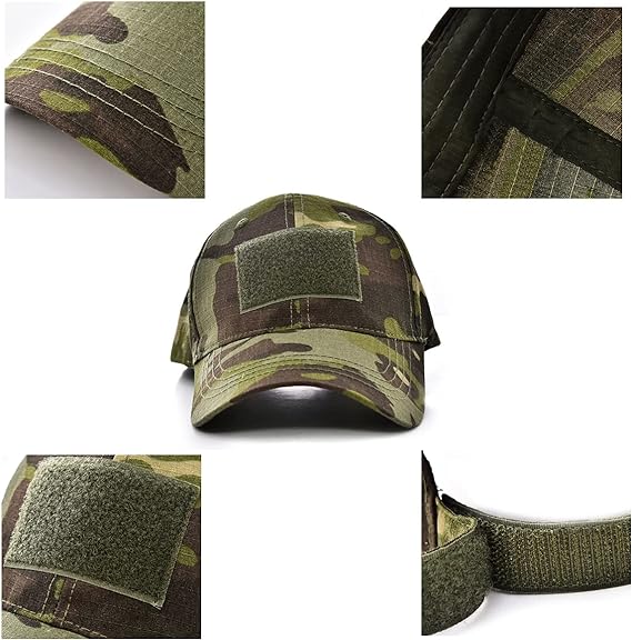 Camo Hats for Men with Cooling Sun UV Neck Gaiter Military Tactical Hunting Hat for Running Hiking Baseball Cap