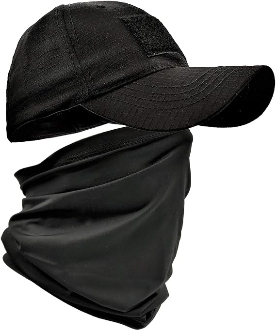Camo Hats for Men with Cooling Sun UV Neck Gaiter Military Tactical Hunting Hat for Running Hiking Baseball Cap