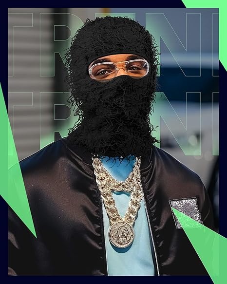 Distressed Ski Mask Balaclava, Yeat Shiesty Fluffy Knitted Full Face | Highly stretchy construction