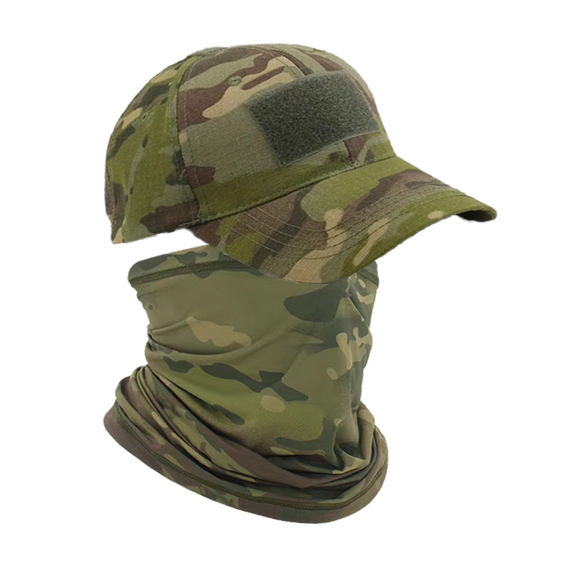 Camo Hats for Men with Cooling Sun UV Neck Gaiter Military Tactical Hunting Hat for Running Hiking Baseball Cap