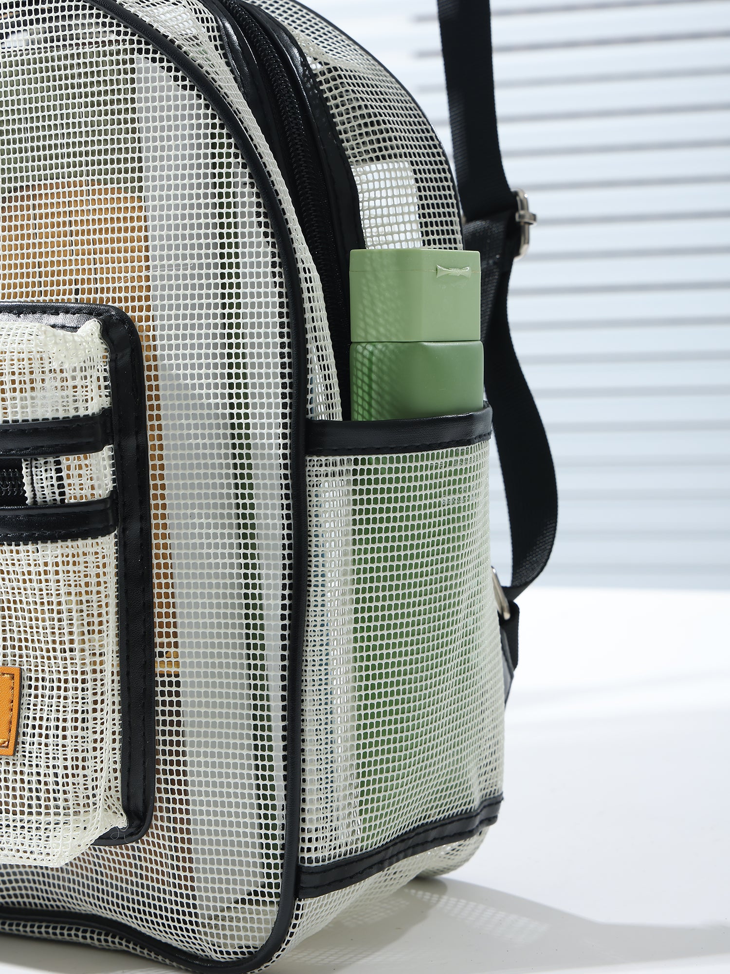 Breathable Hollow Mesh Small Backpack, Lightweight Transparent Mesh Casual Backpack with Front Pocket
