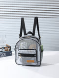 Breathable Hollow Mesh Small Backpack, Lightweight Transparent Mesh Casual Backpack with Front Pocket