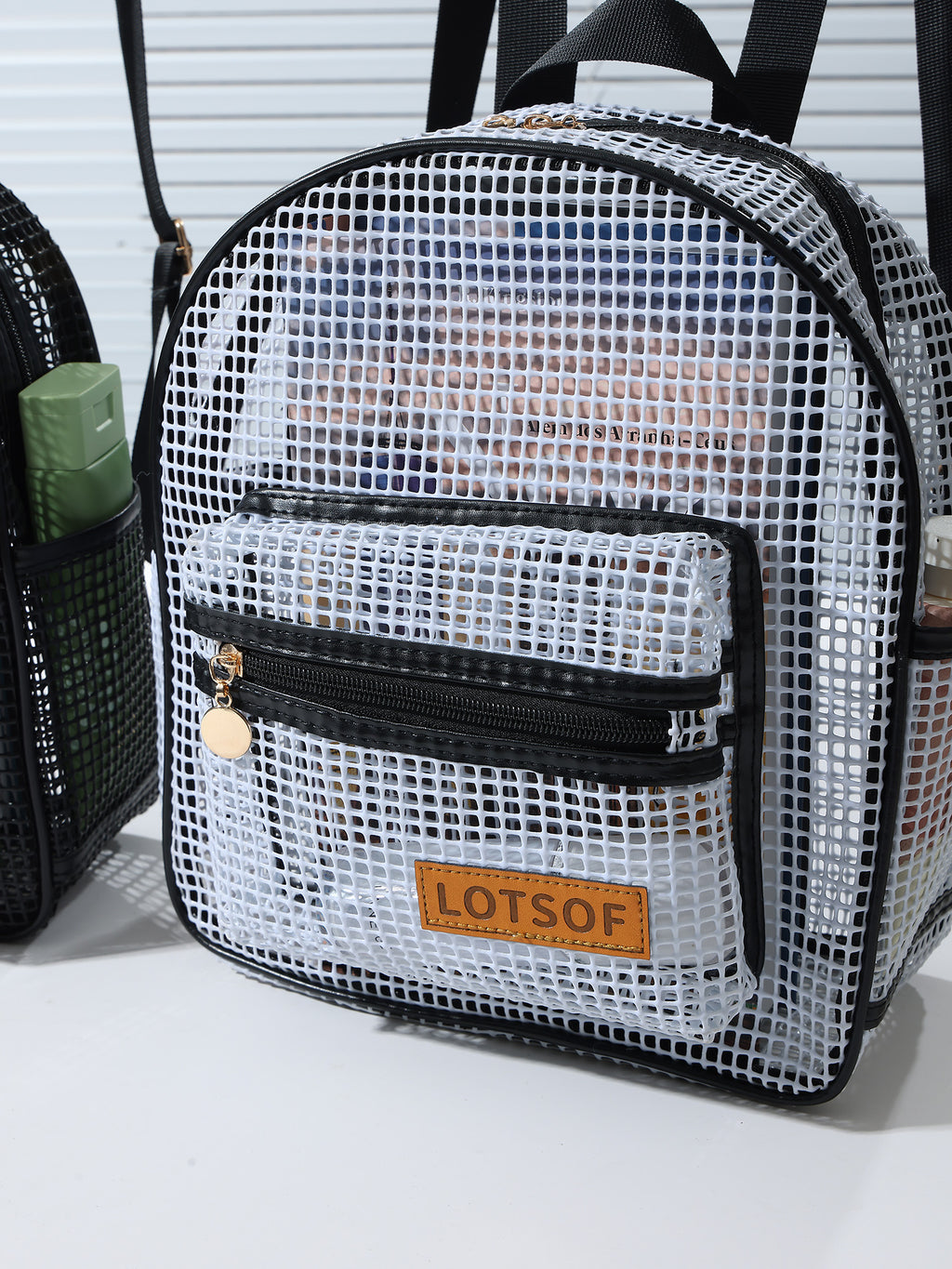 Breathable Hollow Mesh Small Backpack, Lightweight Transparent Mesh Casual Backpack with Front Pocket