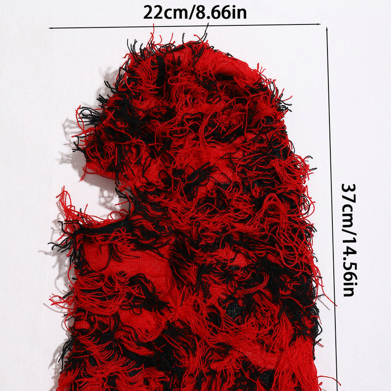 Distressed Ski Mask Balaclava, Yeat Shiesty Fluffy Knitted Full Face | Highly stretchy construction