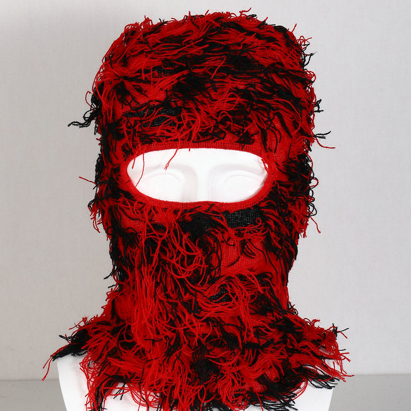 Distressed Ski Mask Balaclava, Yeat Shiesty Fluffy Knitted Full Face | Highly stretchy construction