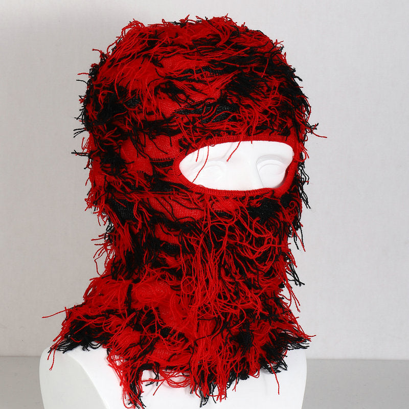 Distressed Ski Mask Balaclava, Yeat Shiesty Fluffy Knitted Full Face | Highly stretchy construction